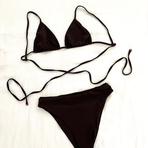 Anemos Other - Anemos Sexy Chocolate Brown Wrap Around String Bikini NWOT
